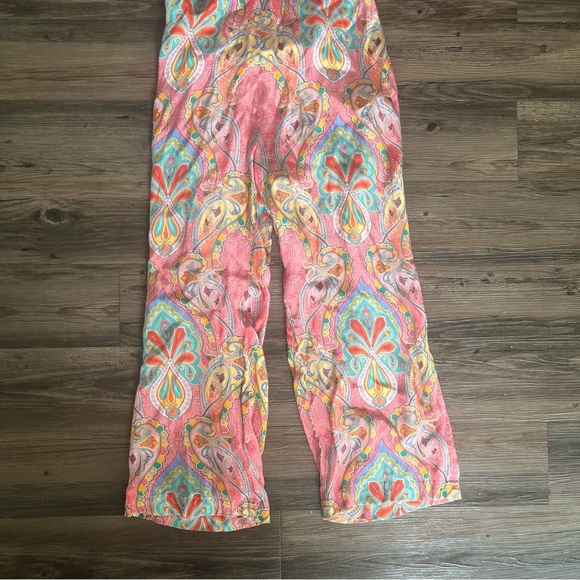 Shruti Sancheti Jumpsuit Women's L/XL Multi-Colored Wide Leg Paisley *ALTERED* - Picture 4 of 10